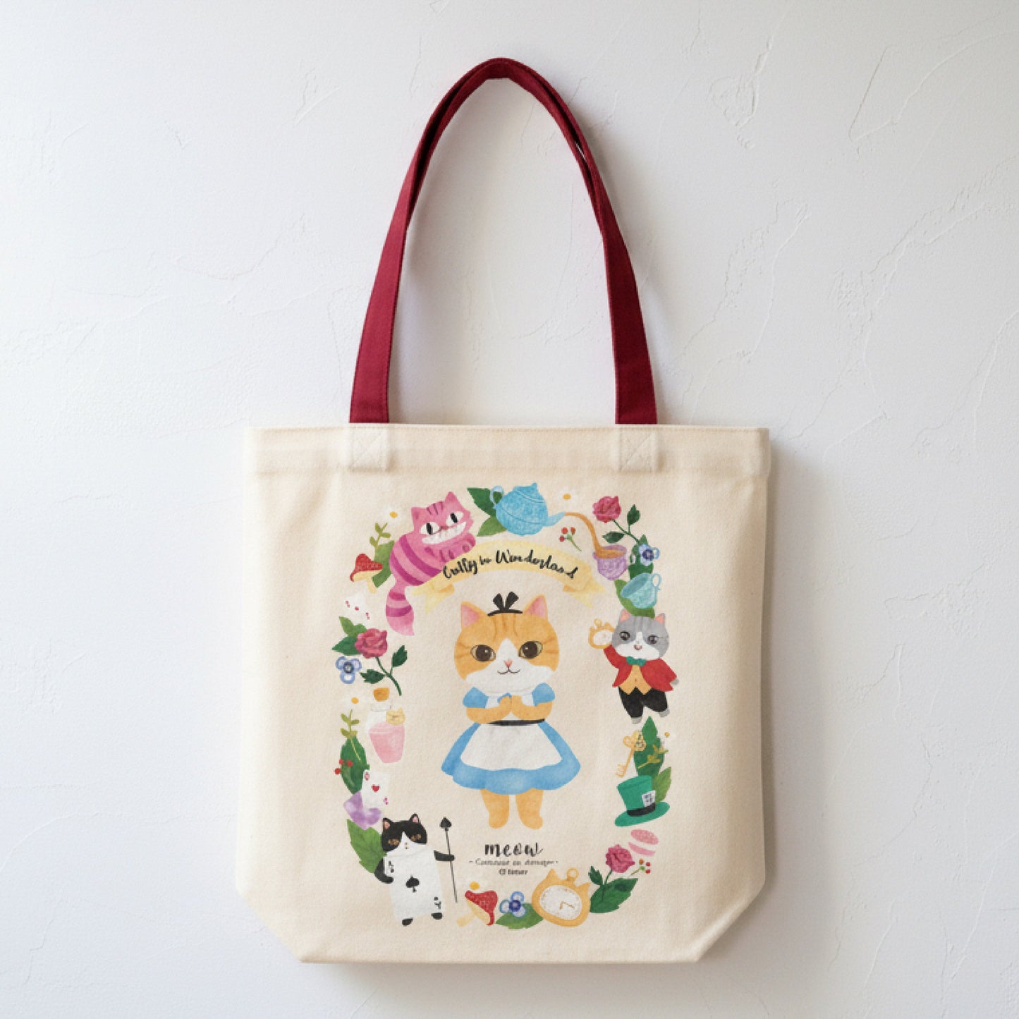 Meow Catty in wonderland Tote bag Meow by Catitude