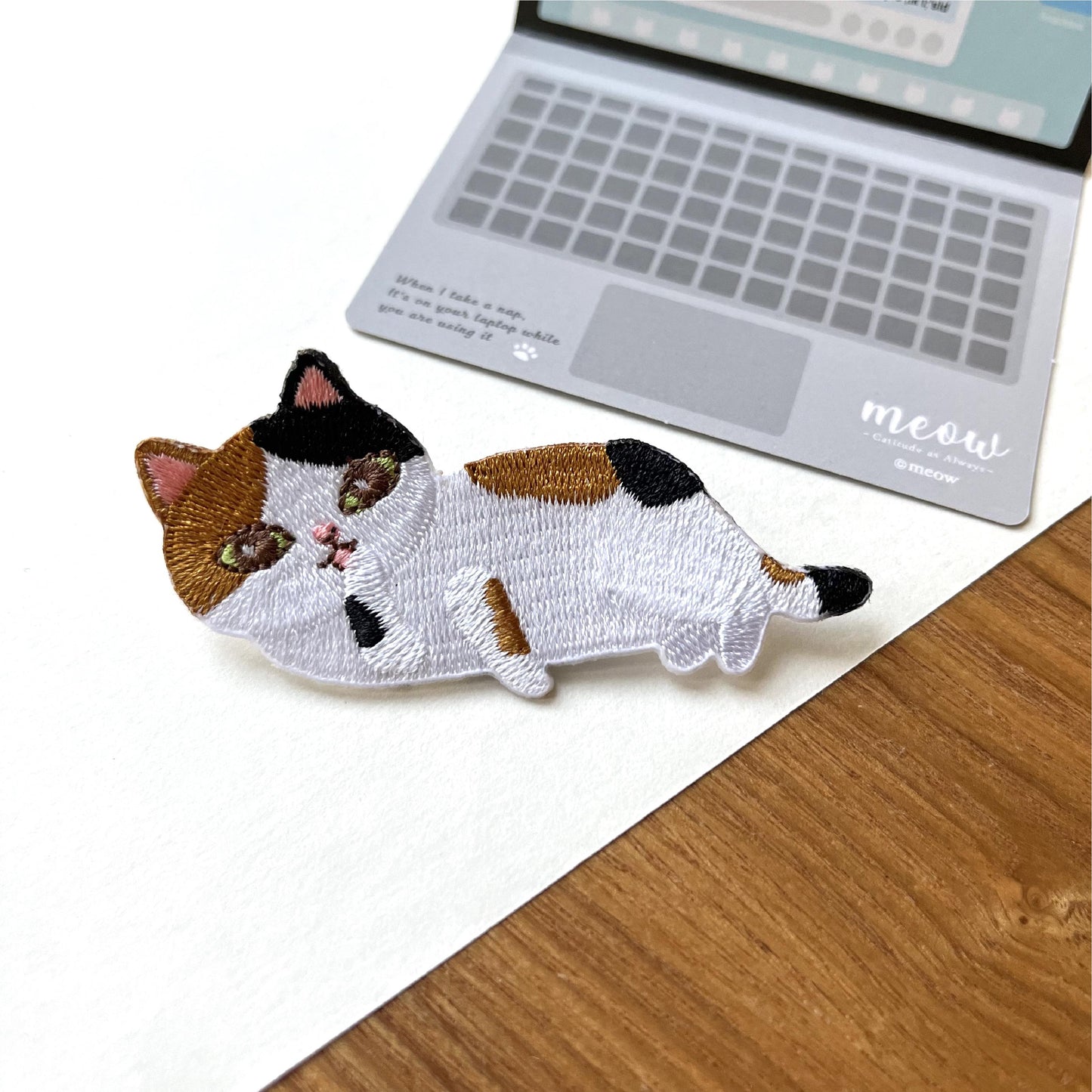Meow 胸針 - 躺在電腦的貓貓胸針 Meow by Catitude