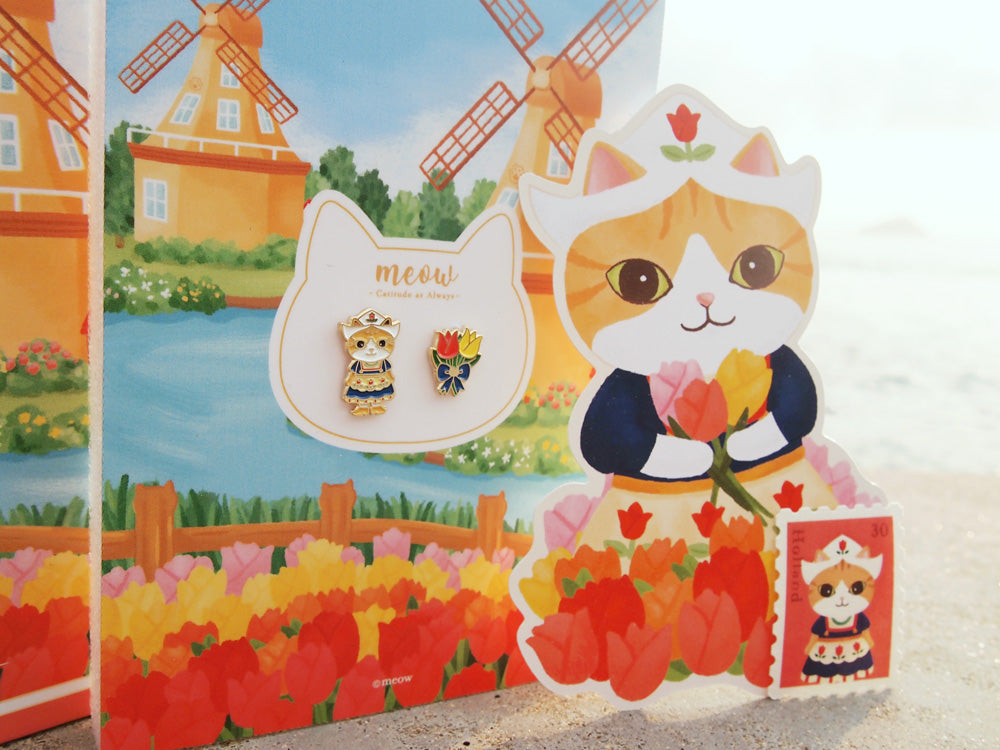 Meow 日本招財貓和達摩貓耳環 Meow by Catitude