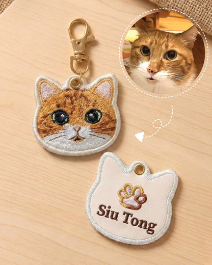 超萌客製寵物刺繡 Keychain｜你家主子插畫風模樣 + 超萌肉球顏色 + 名字 Meow by Catitude