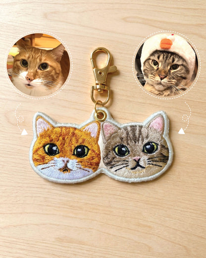 超萌客製寵物刺繡 Keychain｜你家主子插畫風模樣 + 超萌肉球顏色 + 名字 Meow by Catitude