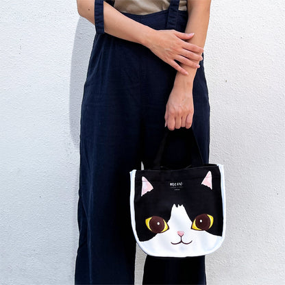 Meow 黑白大面貓手挽袋 Meow by Catitude