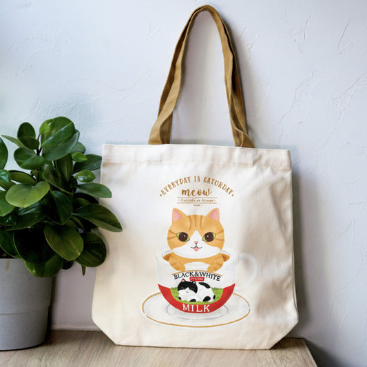 Meow 奶茶貓Tote bag Meow by Catitude