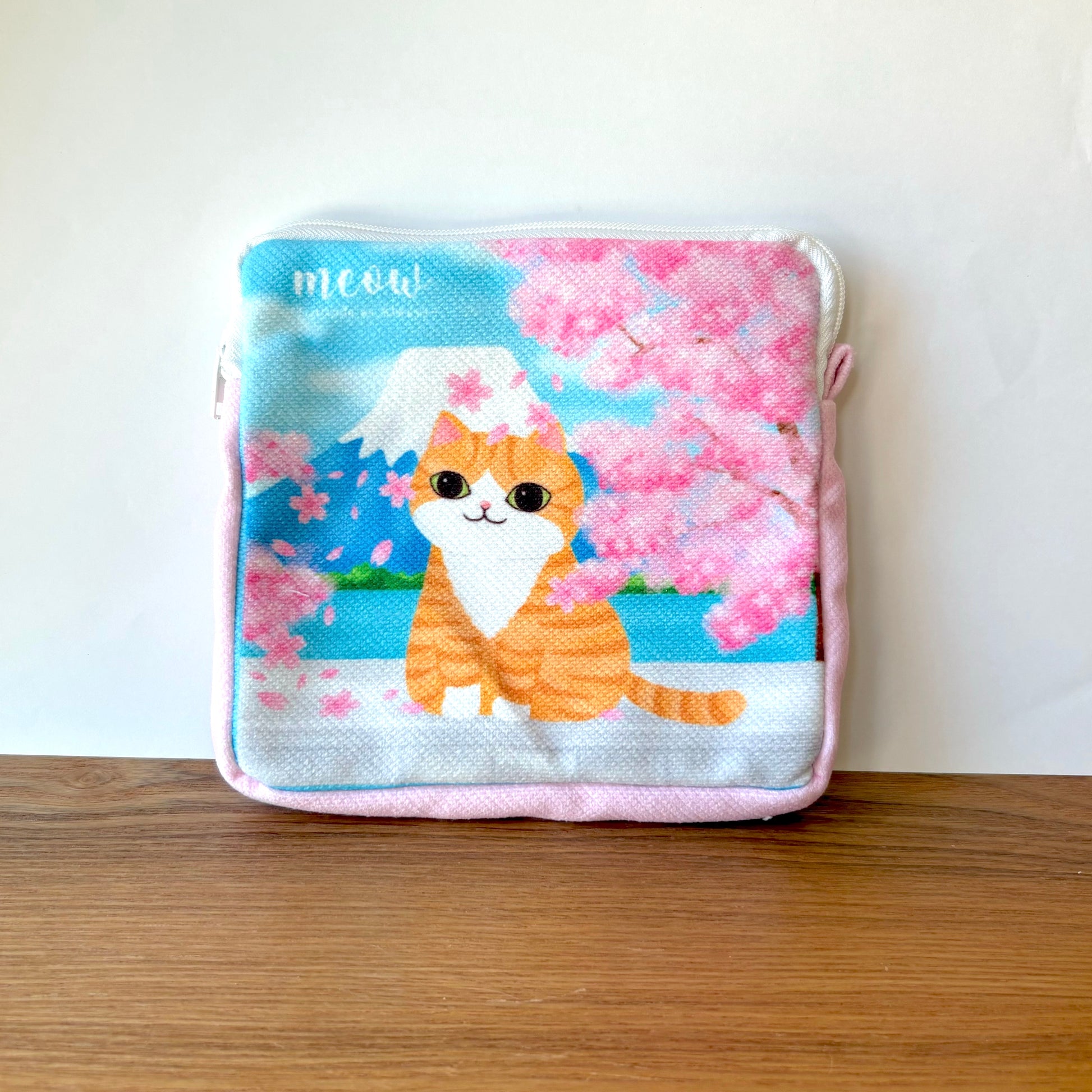 Meow 櫻花樹下貓貓方形小物袋 Meow by Catitude