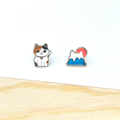 Meow 招財貓與富士山貓耳環 Meow by Catitude