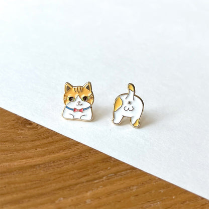 Meow 啡白色紳士貓摺手手和貓屁屁耳環 Meow by Catitude