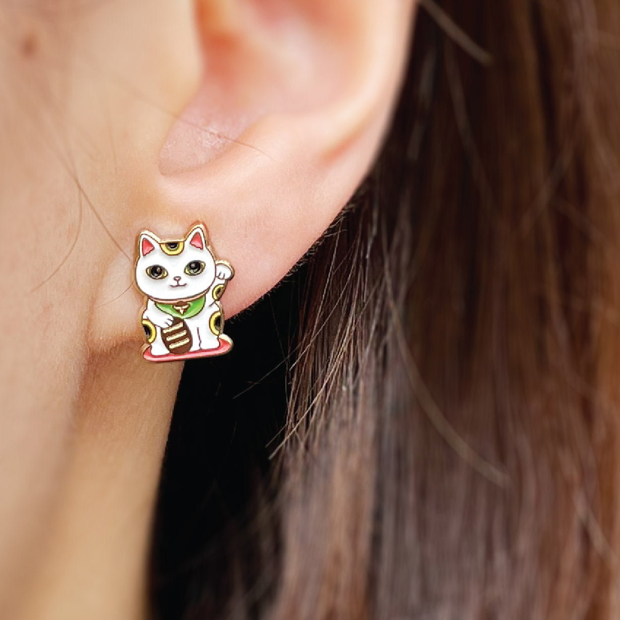 Meow 日本招財貓和達摩貓耳環 Meow by Catitude