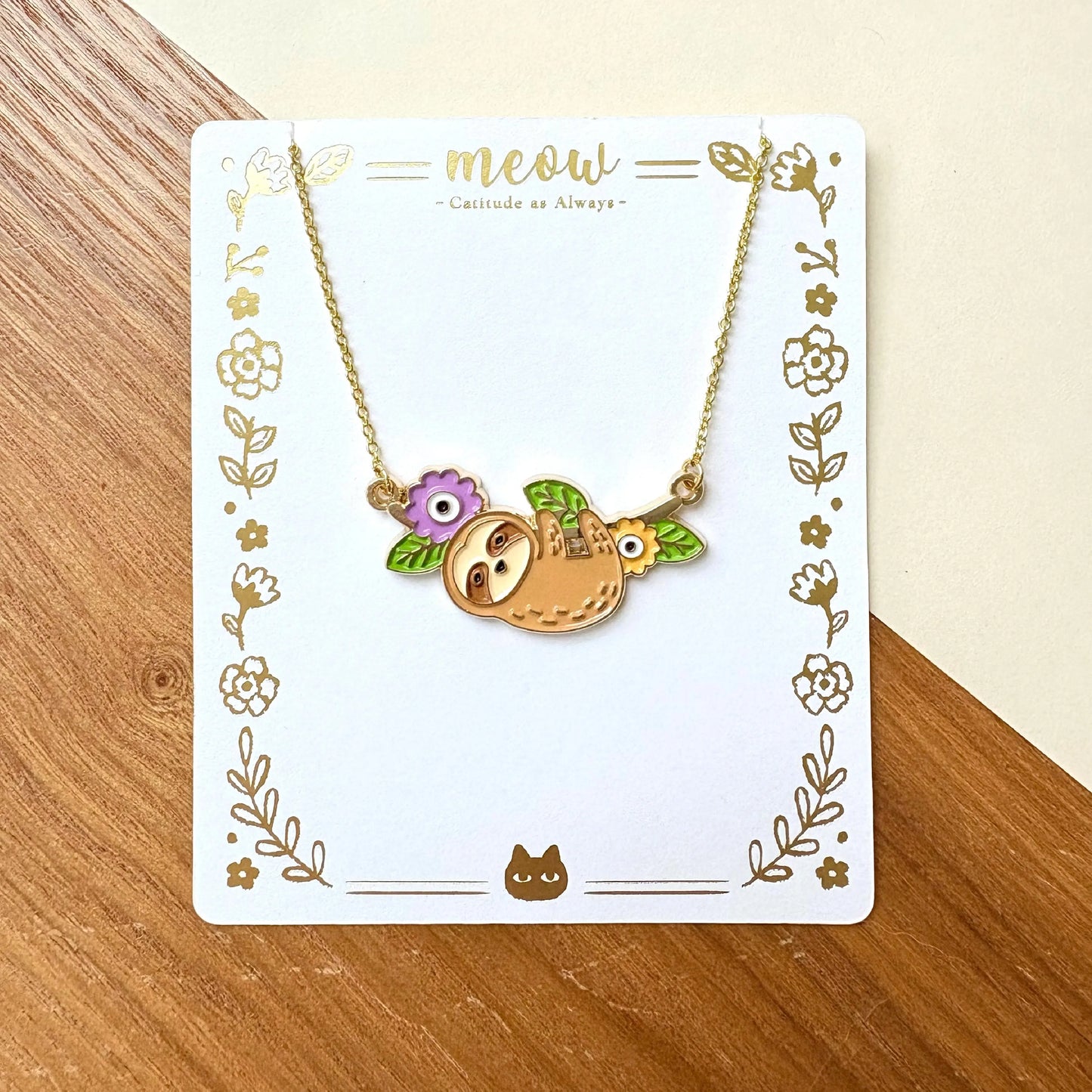 Meow love animal 系列 - 花花樹懶項鍊 Meow by Catitude
