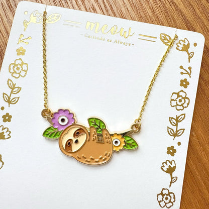 Meow love animal 系列 - 花花樹懶項鍊 Meow by Catitude