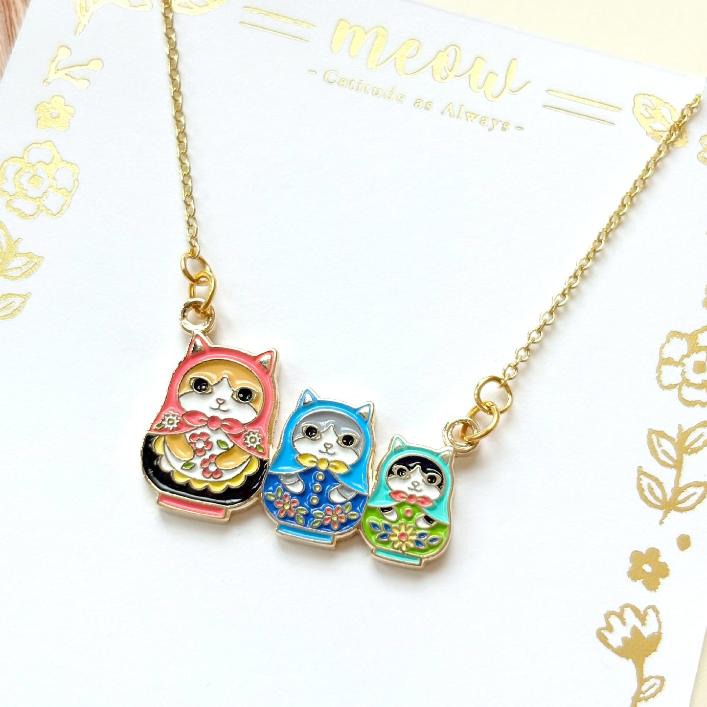 Meow 俄羅斯娃娃貓項鍊 Meow by Catitude