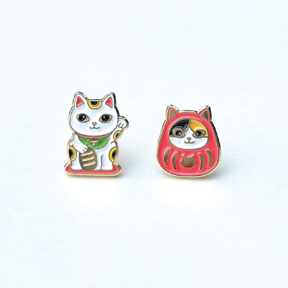 Meow 日本招財貓和達摩貓耳環 Meow by Catitude