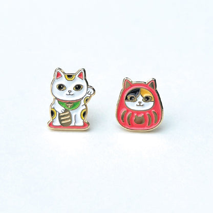 Meow 日本招財貓和達摩貓耳環 Meow by Catitude