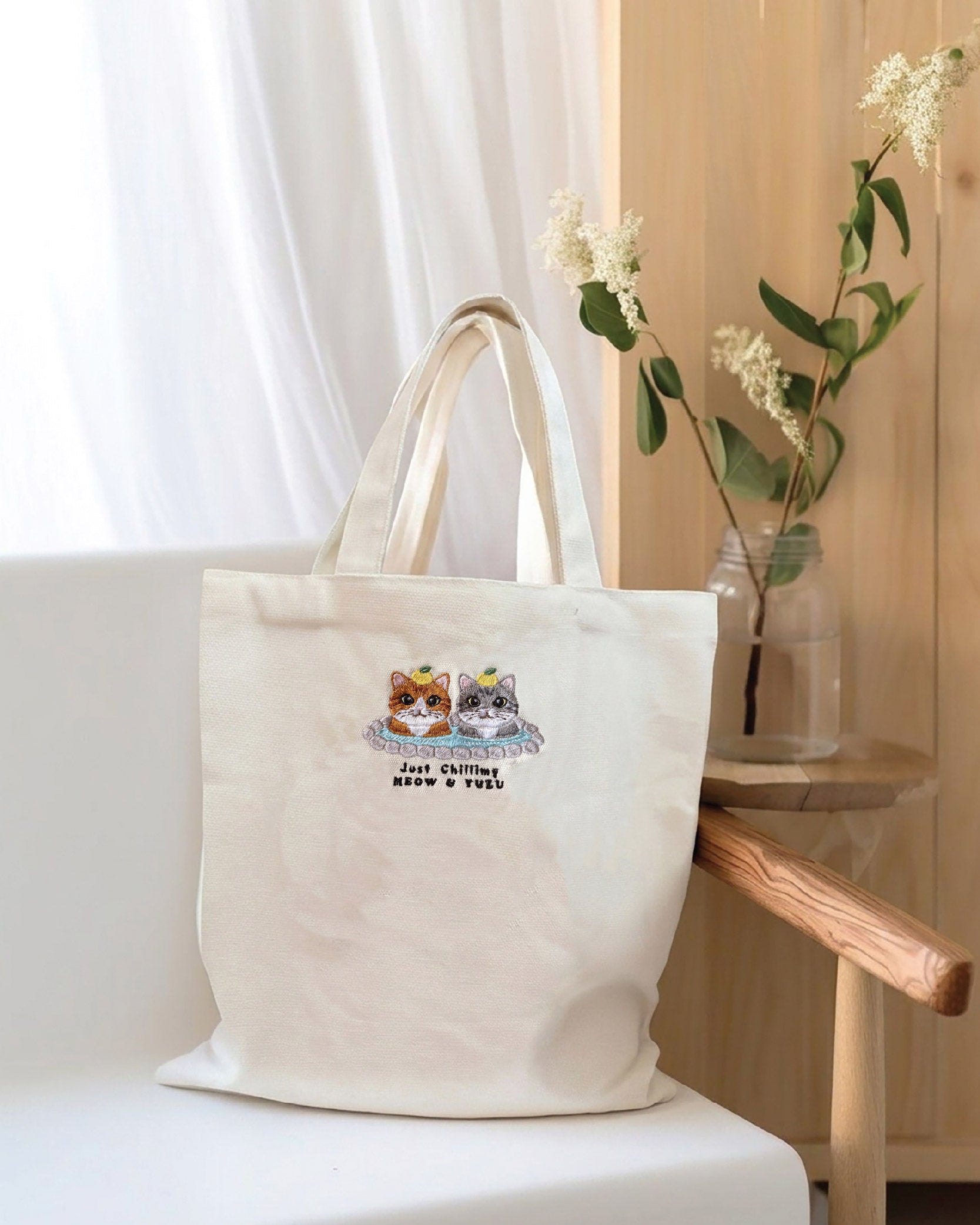 Meow 客製溫泉貓 Tote Bag Meow by Catitude